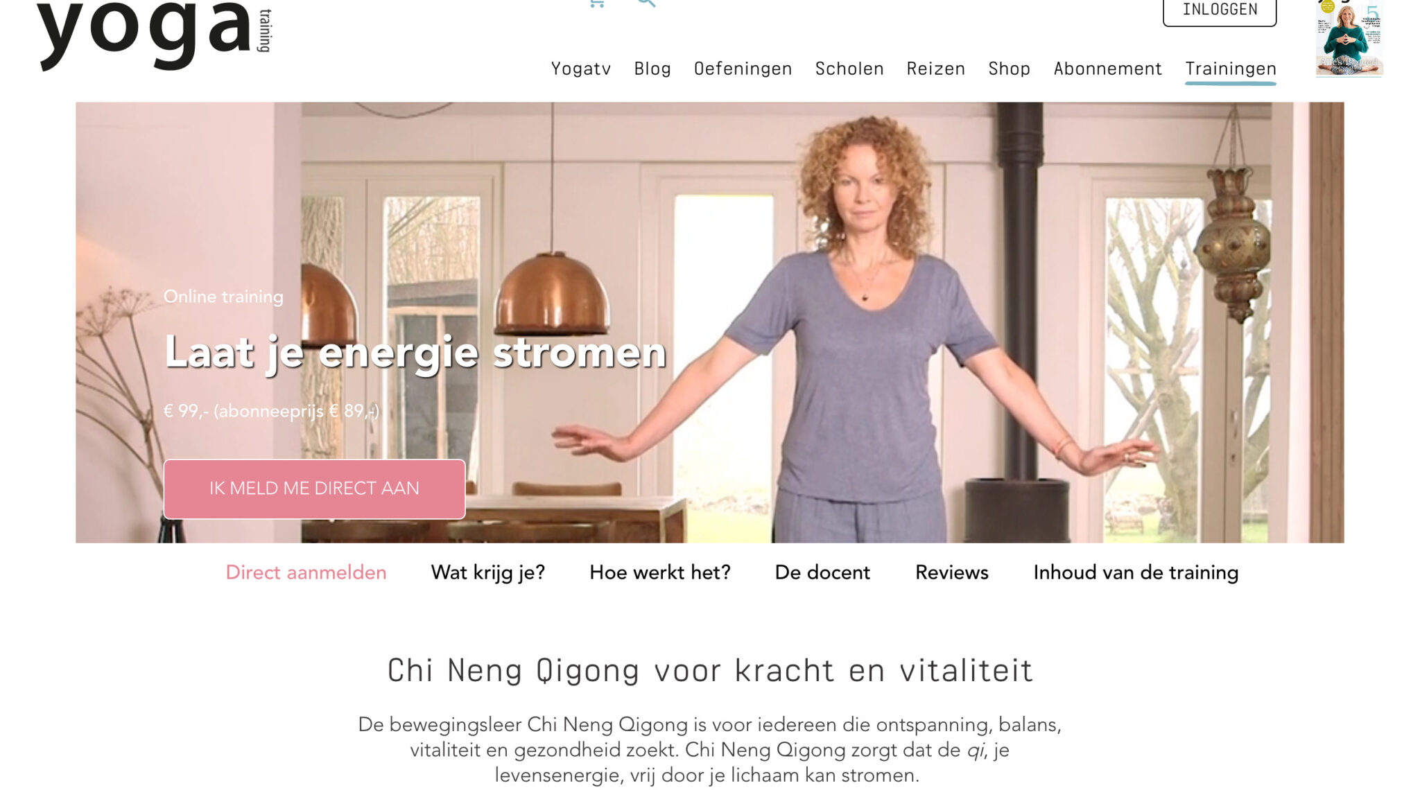 ONLINE TRAINING MET PATRICIA VAN WALSTIJN 10 LESSEN Chi Neng Instituut